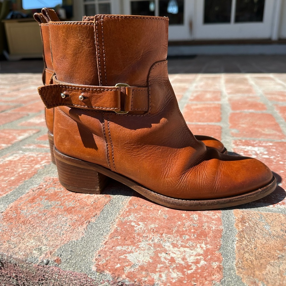 J.Crew Parker Brown Leather Ankle Boots Size 6.5
